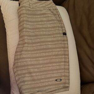 Oakley Beige Striped Shorts